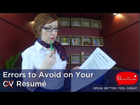 Errors to Avoid on Your American Resumé